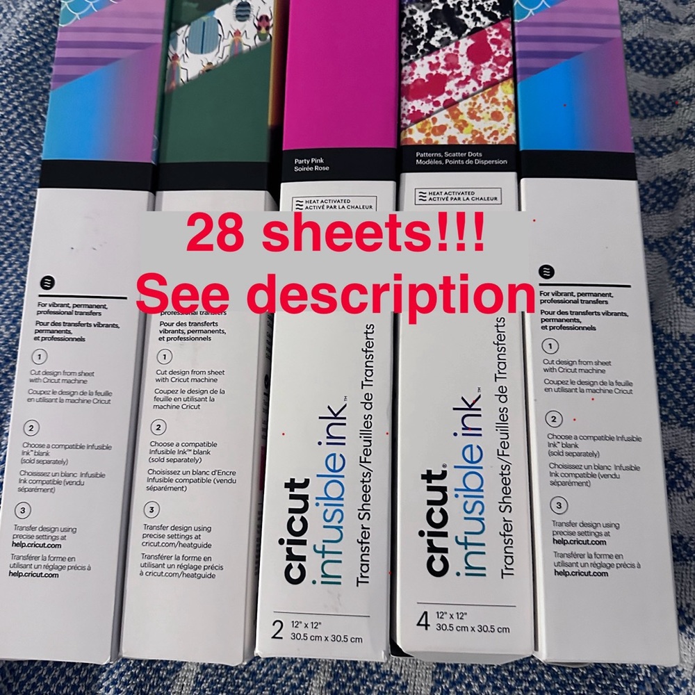 28 Cricut Infusible Ink transfer sheets